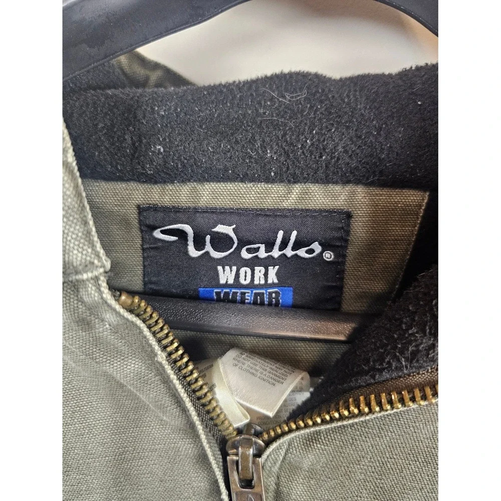 Walls Workwear Mens 2XL Duck Canvas Hooded Jacket Faded Olive W35070WHOD